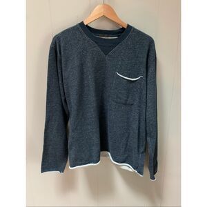 ATM Anthony Thomas Melillo cut-off raw-hem pocket pullover sweatshirt XL